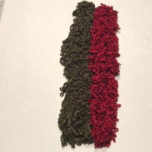 2 fuzzy, women’s scarves- red and green